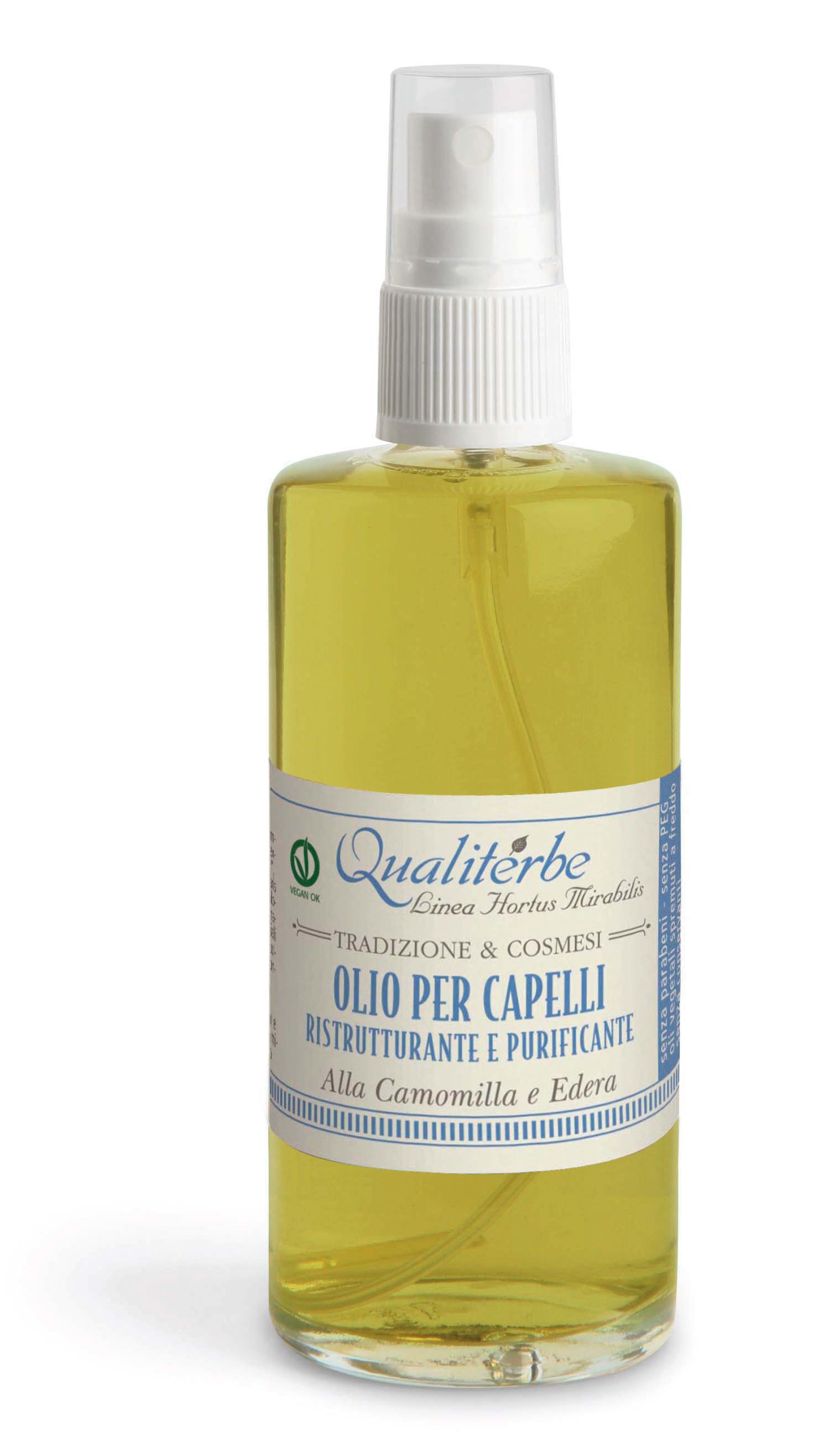 Olio per capelli ristrutturante e purificante alla Camomilla ed Edera