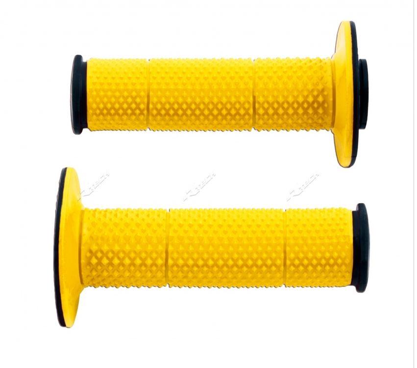 Manopole Racetech diamond per cross e motard. Nero/giallo 