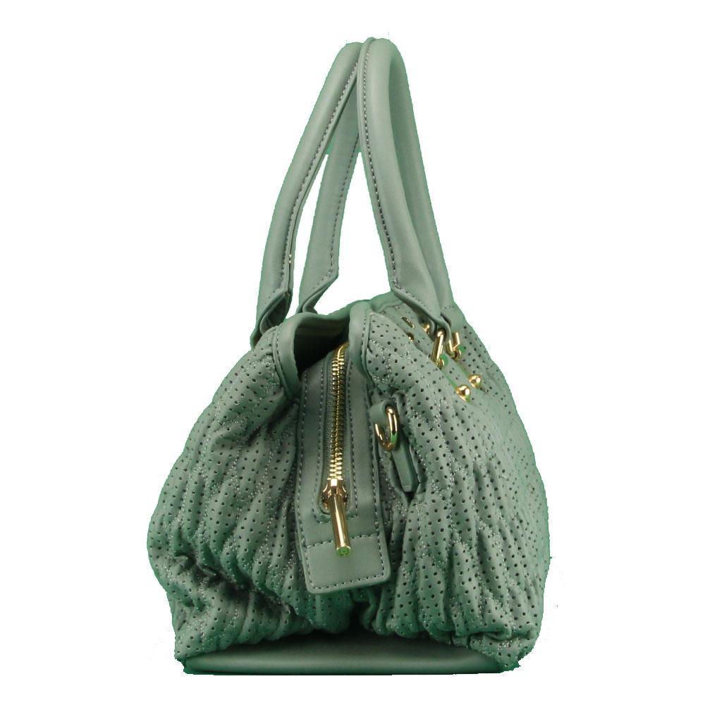 DUDU Borsa Donna Piccola Mini Bag in Pelle Turchese con Tracolla e Manici