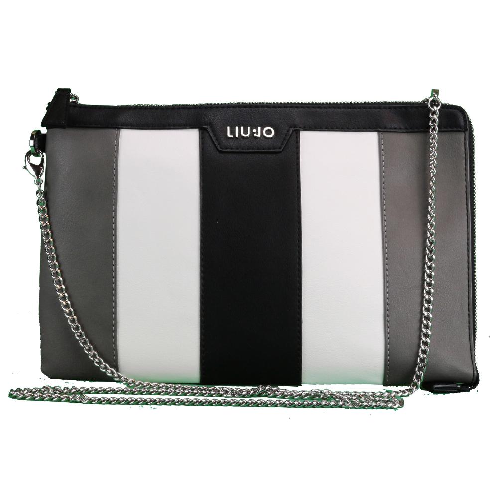 Pochette Liu Jo NEW CANNES N17152 E0003 NERO BIANCO SILVER Borsette Co