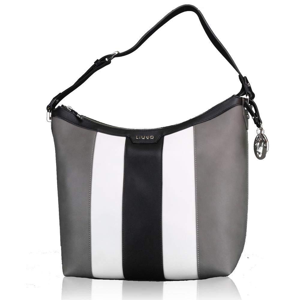 Borsa a spalla Liu Jo NEW CANNES N17130 E0003 NERO+BIANCO+SILVER