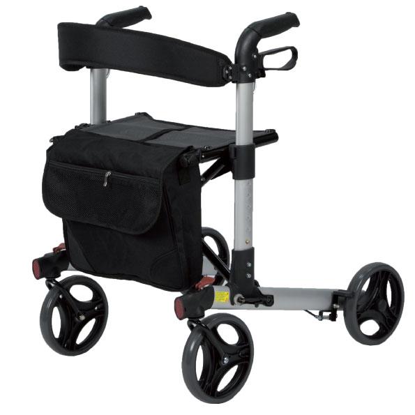 DEAMBULATORE Pieghevole Leggero ROLLATOR per Anziani Girello Blu con Ruote  in PVC da 8 con Freno