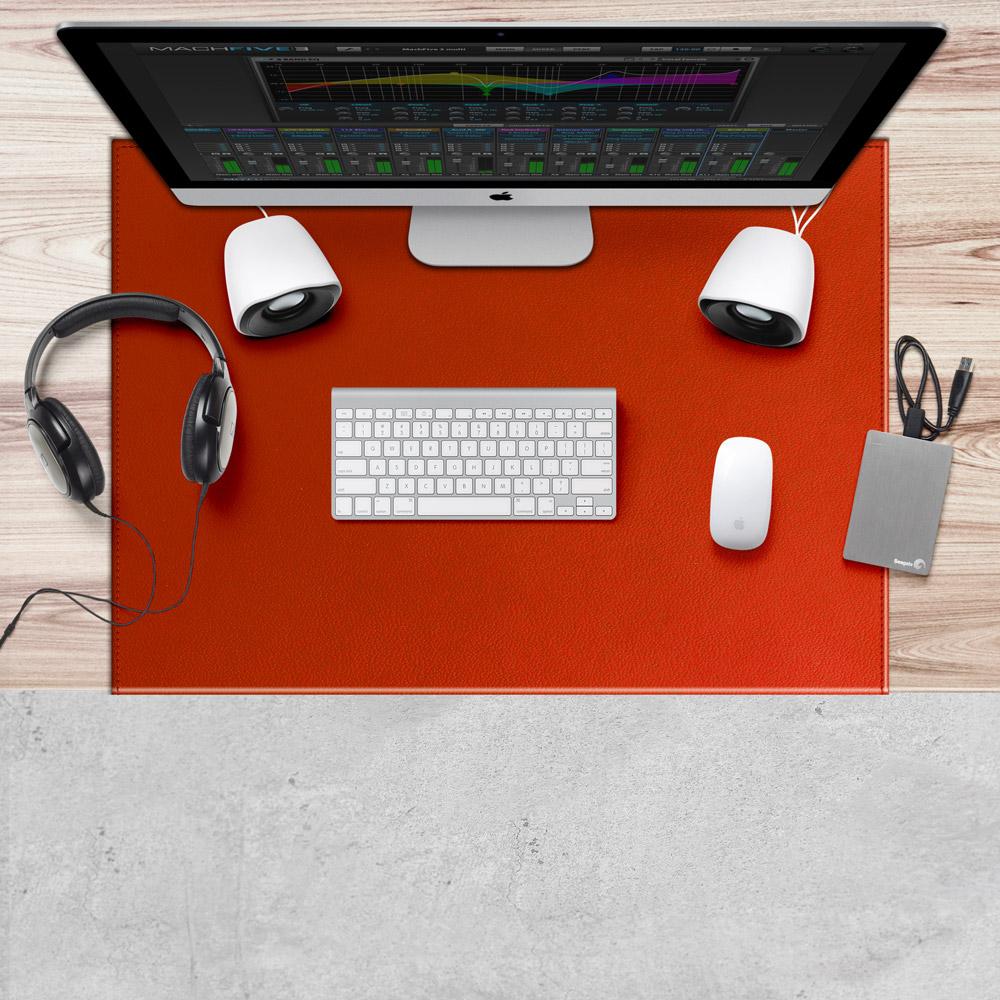 Large Mouse Mat with Handmade Stitchings and Non-Slip Bottom Desk Mat cm 80x50 Mercurio Eglooh Made in Italy Desk Pad for Office Made of Burgundy Red Leather