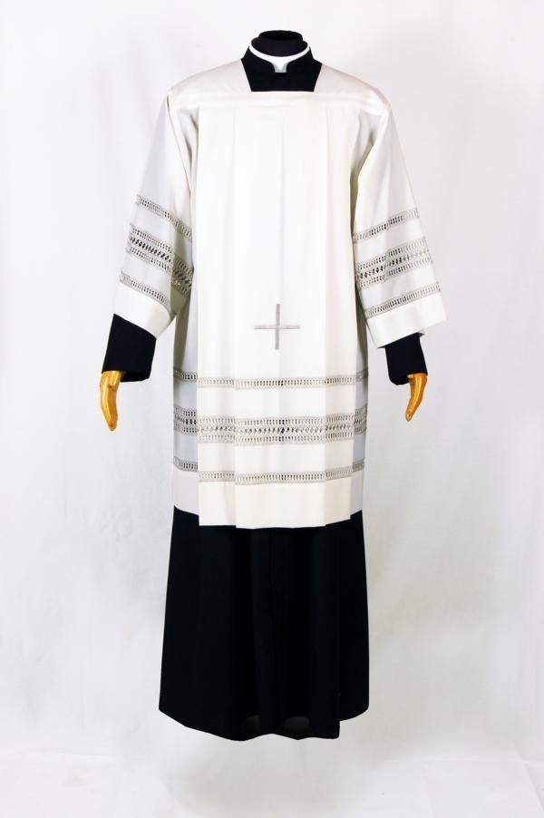 Cotta Liturgica Sacerdotale Sfilata e Ricamata a Mano MC3GO