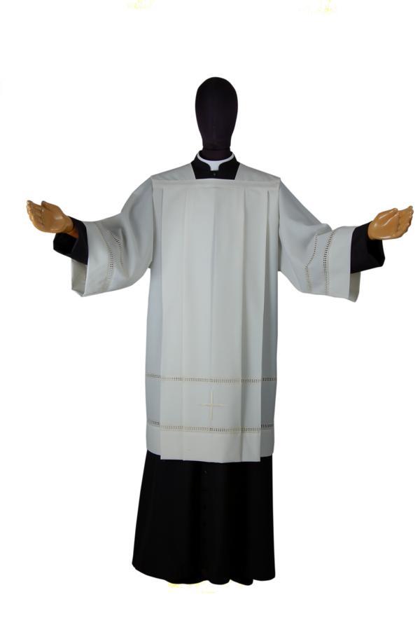 Cotta Liturgica Sacerdotale Sfilata e Ricamata a Mano MC2BE