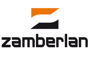 Zamberlan Logo, a river running between two mountains