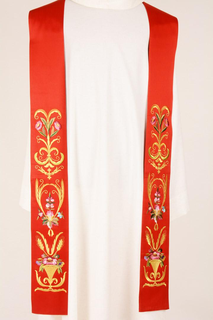 Stola Per Coro Tradizionale IvyRobes In Raso Rosso, Lunghezza 152,4 Cm (metà 76,2 Cm), Unisex - 3