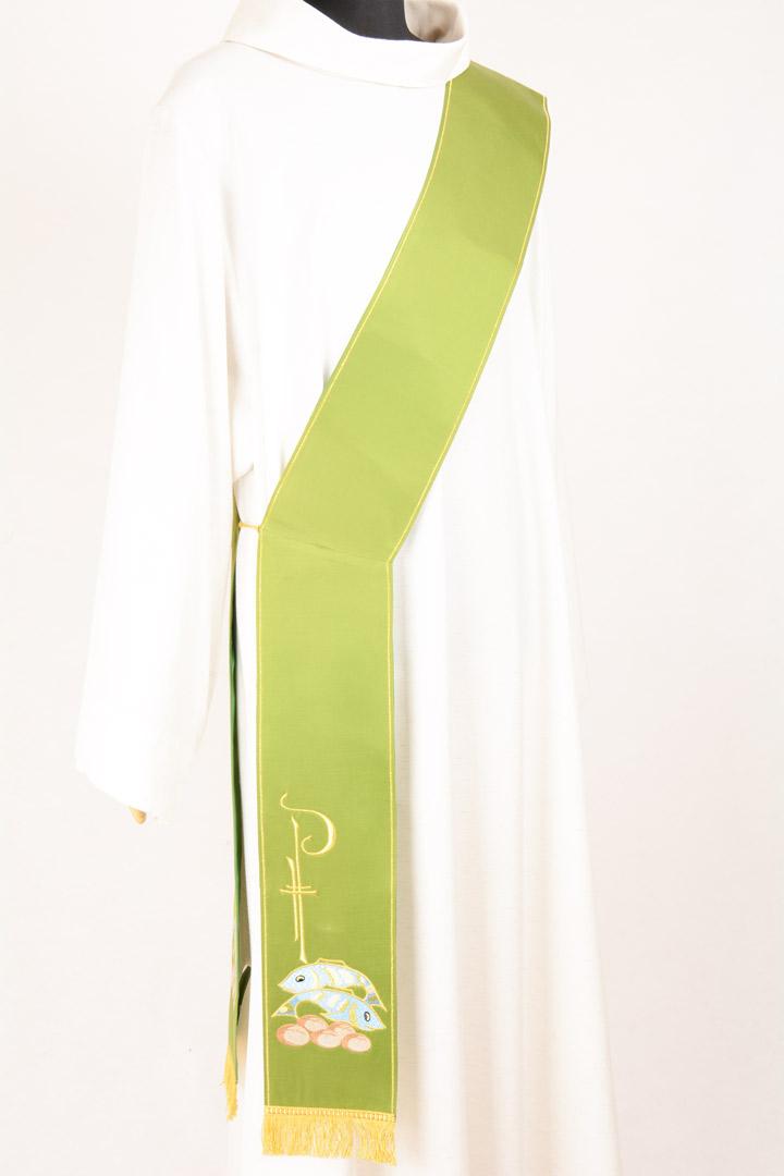 Stola Diaconale SD10 M0 Verde - Faille Misto Lana