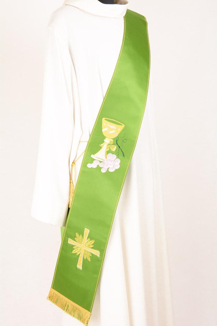 Stola Diaconale SD7 M0 Verde - Faille Misto Lana