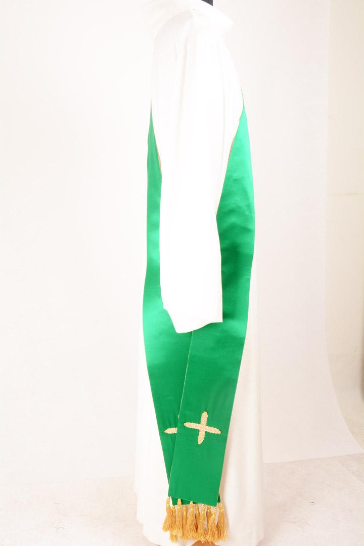 Stola Diaconale SD900 M2 Verde - Seta Greggia Lurex