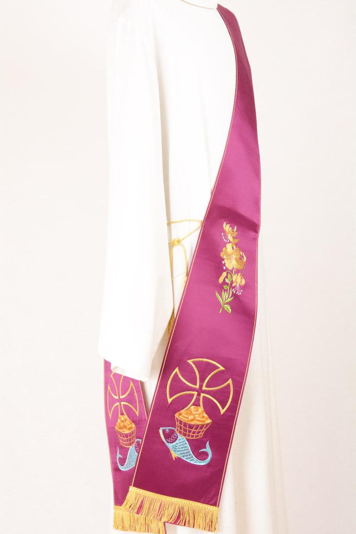 Stola Diaconale SD6 M0 Morello - Faille Misto Lana