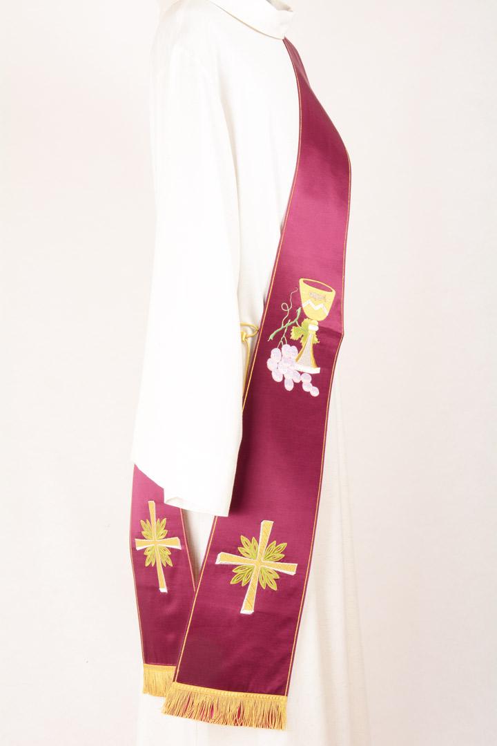 Stola Diaconale SD7 M0 Morello - Faille Misto Lana