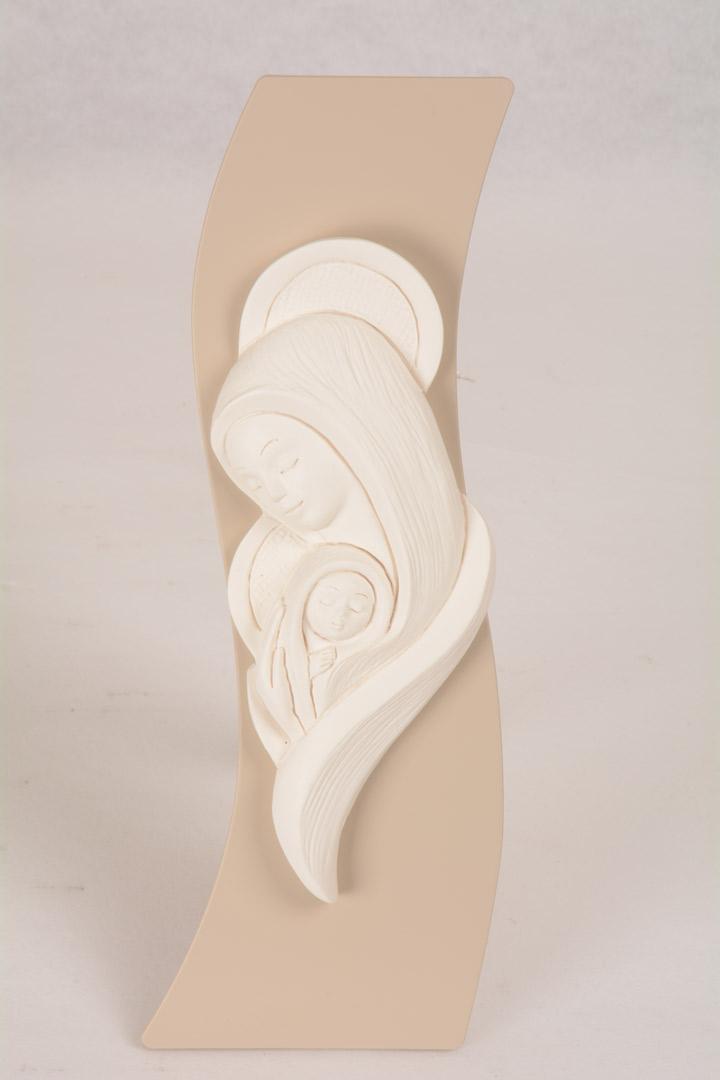 Bassorilievo Madonna con Bambino Bianco Luna 4752B 24x6,5 cm