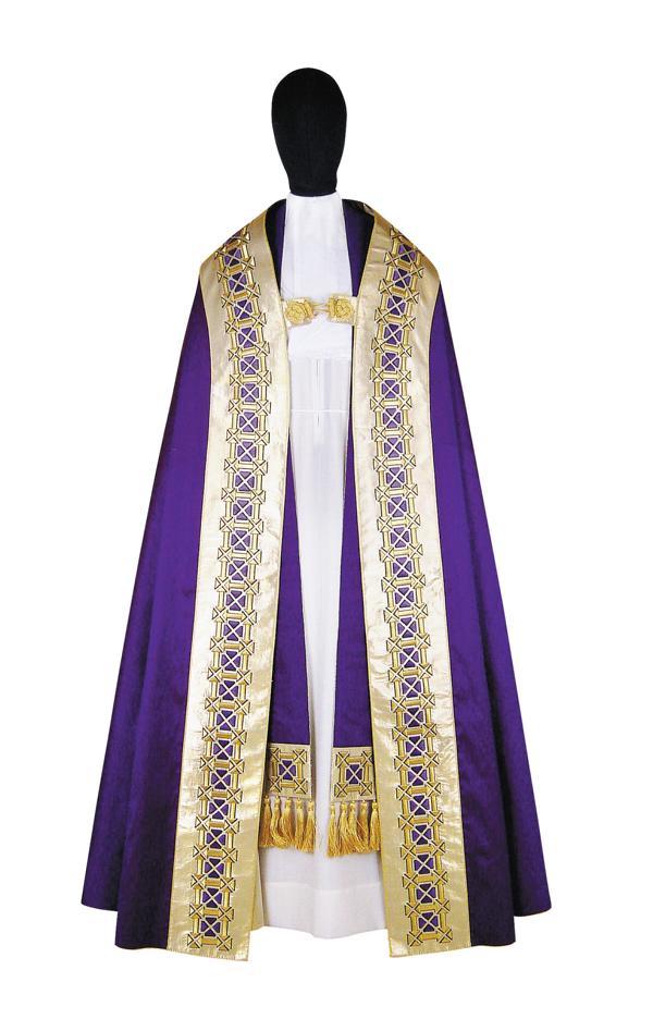 Piviale Geometria di Croci P131 Viola Pura Seta