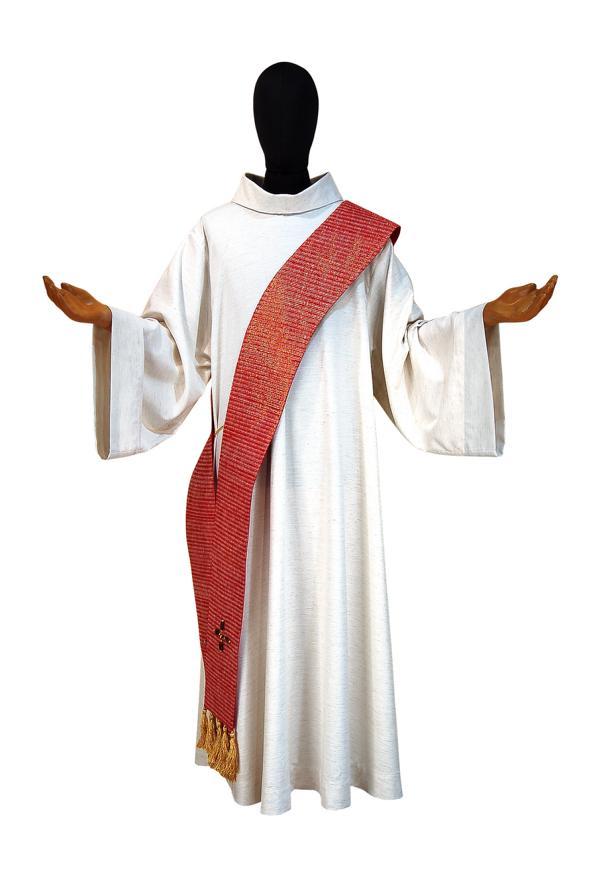 Stola Diaconale SDP311 M2  Rossa - Seta Greggia 