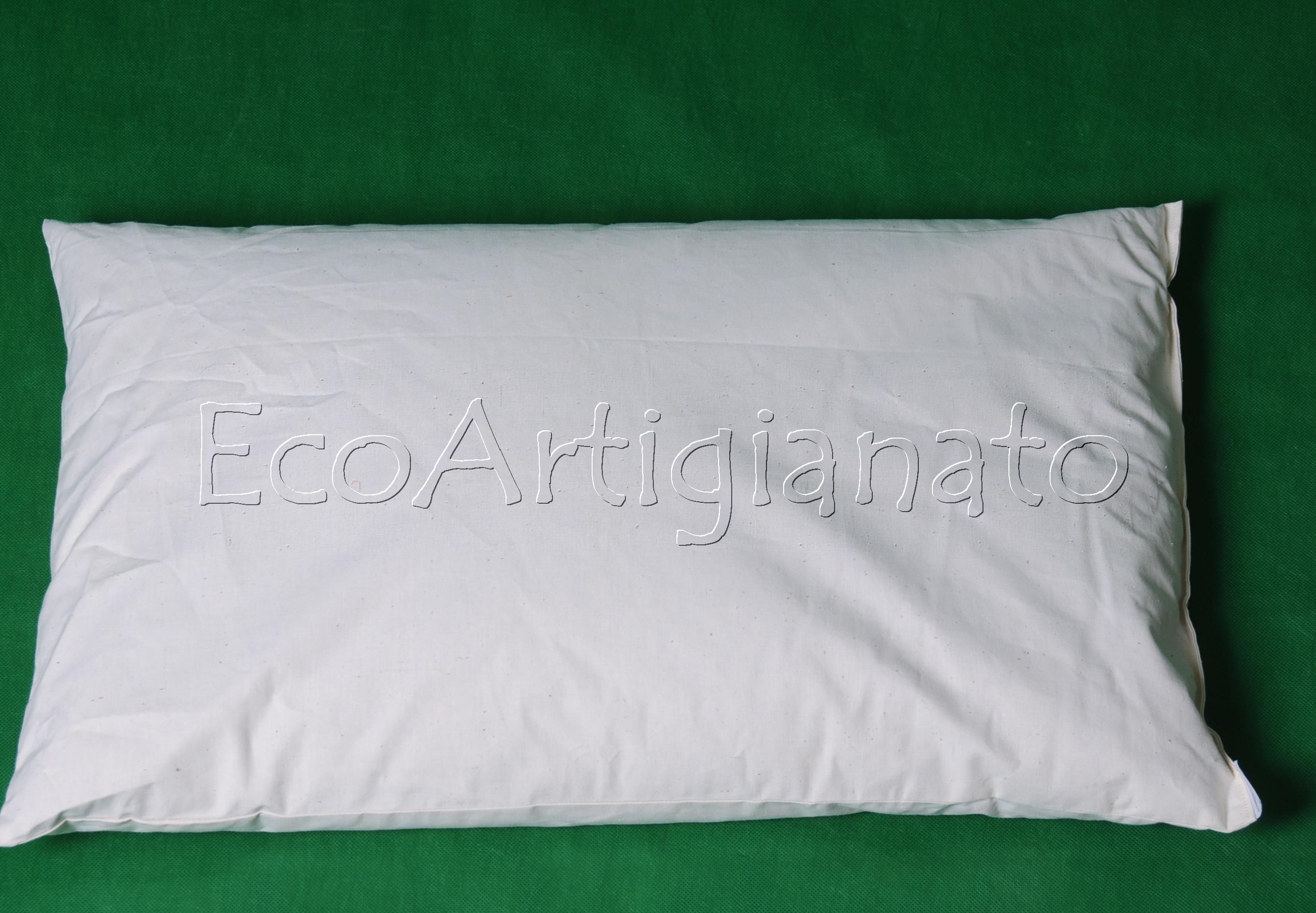 Cuscino Letto 60x40 Cotone Naturale e Pula Di Farro Biologica