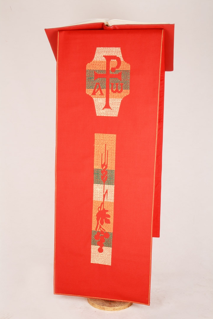 Copri Ambone 10 MB Uva e Spighe - Rosso - 50 x 260 cm