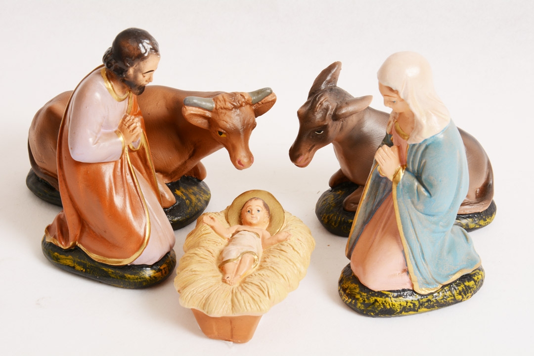 Natività Barsanti in Gesso Colorazione Patinata h 15 cm