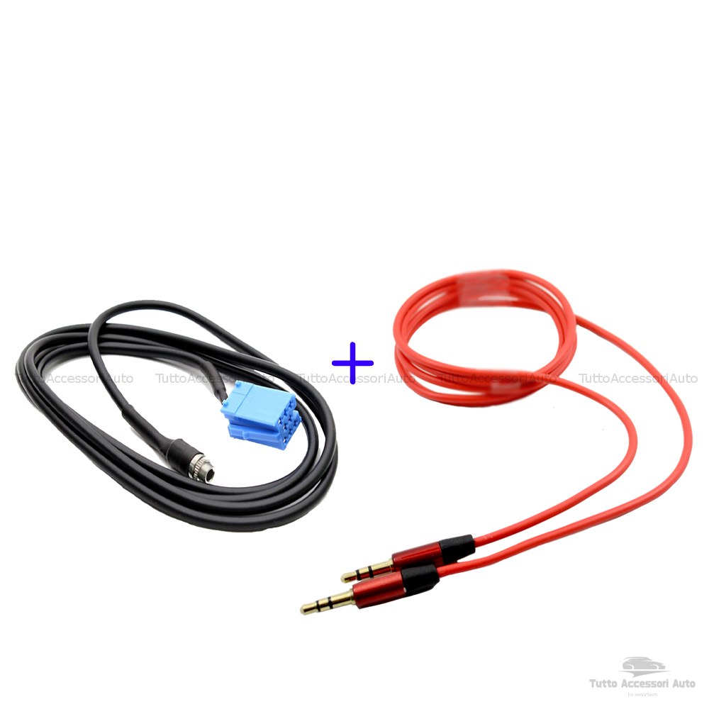 Cavo Aux Per Autoradio Delphi E Bosch – Compatibile Con Fiat 500, Punto, Panda, Lancia – Con Jack Femmina 3,5 Mm, Ponticello, Kit Estrazione E Cavo Rivestito In Gomma