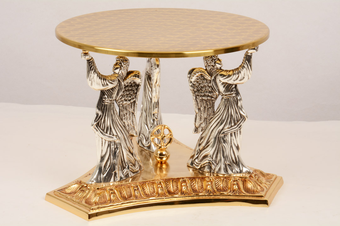 Tronetto in Metallo con figure angeli in fusione GALF1095