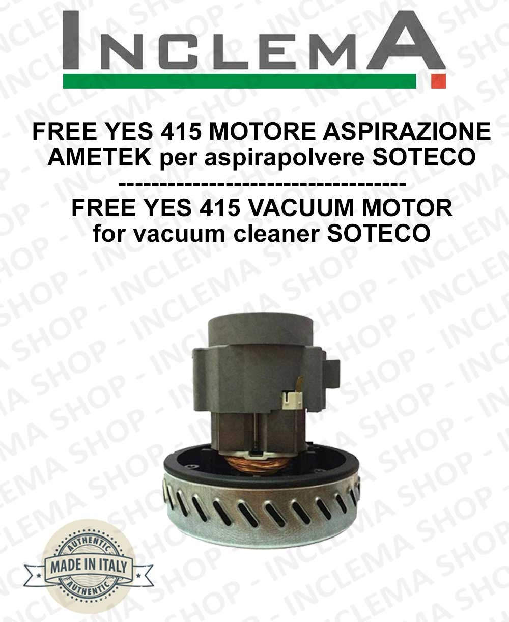 Moteur D'aspiration AMETEK 415 - Neuf - Pour Aspirateur SOTECO - Remplacement Pièce