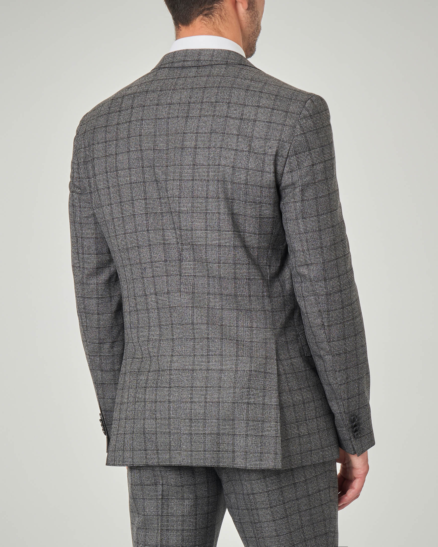 Abito Principe Di Galles Grigio In Tela Di Lana Pellizzari E Commerce - 