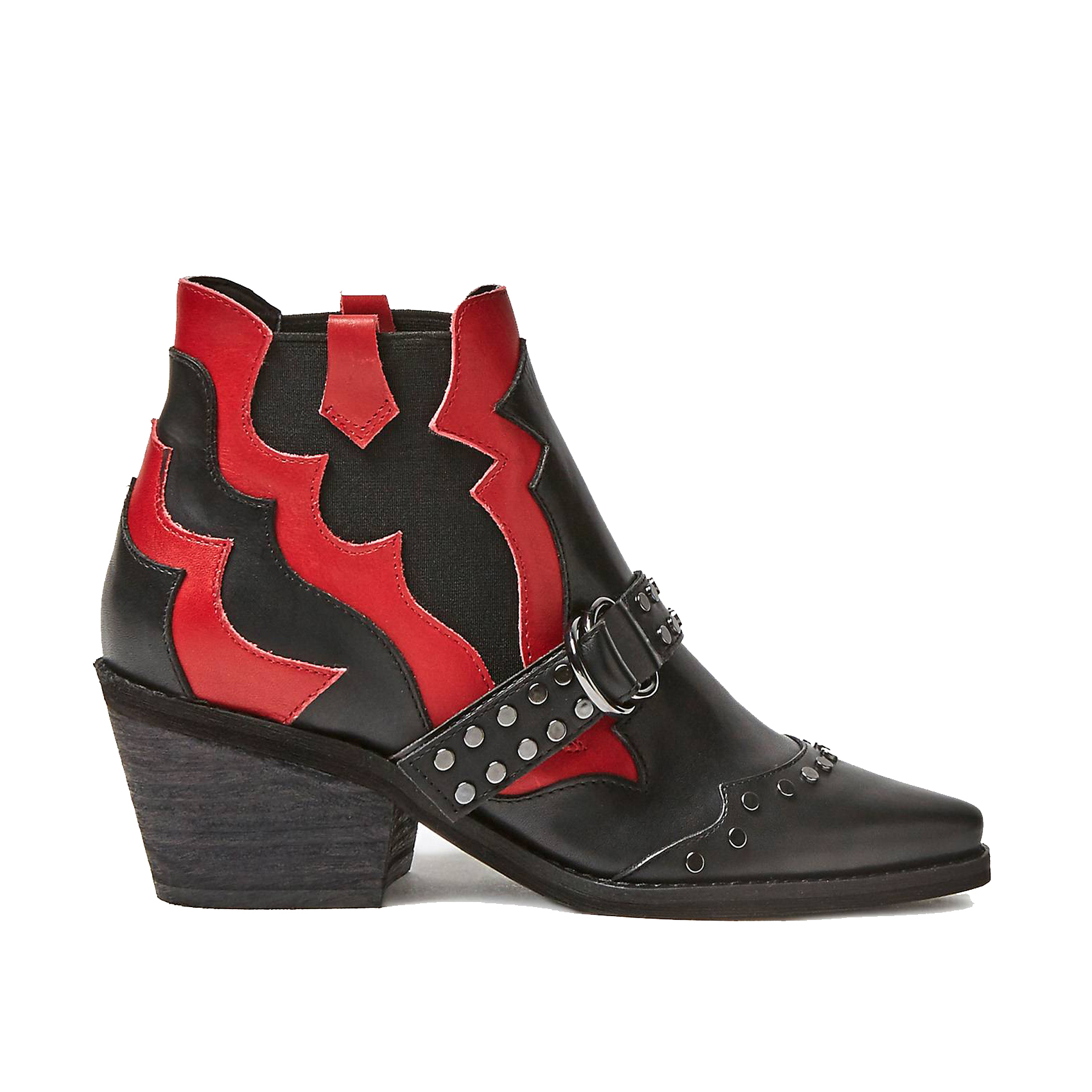 Stivaletto camperos nero/rosso Guess