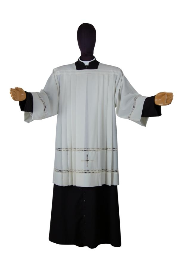 Cotta Liturgica Sacerdotale Sfilata e Ricamata a Mano MA11BE