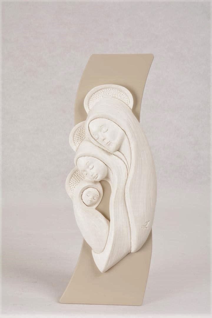 Bassorilievo Sacra Famiglia Bianco Luna 4762B 24x9 cm
