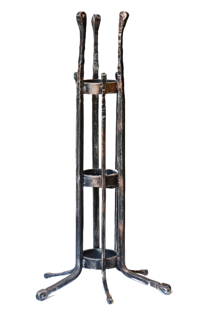 Portacero in ferro battuto modello nodini