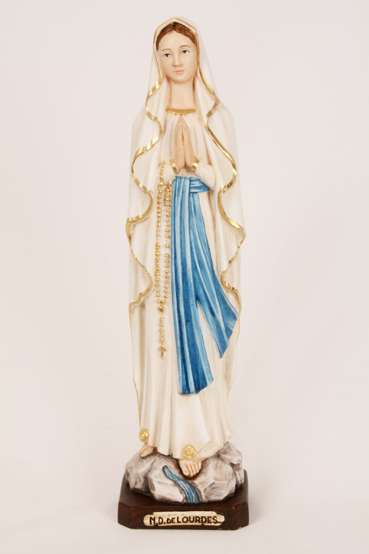 Statua Madonna di Lourdes in Resina Colorata cm 30 PASQ605