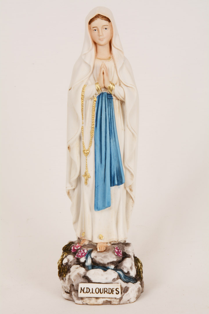 Statua Madonna di Lourdes in Resina Colorata cm 20 PASQ51-A