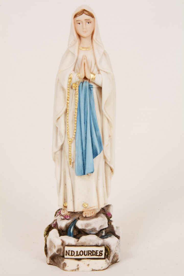 Statua Madonna di Lourdes in Resina Colorata cm 15 PASQ50-A