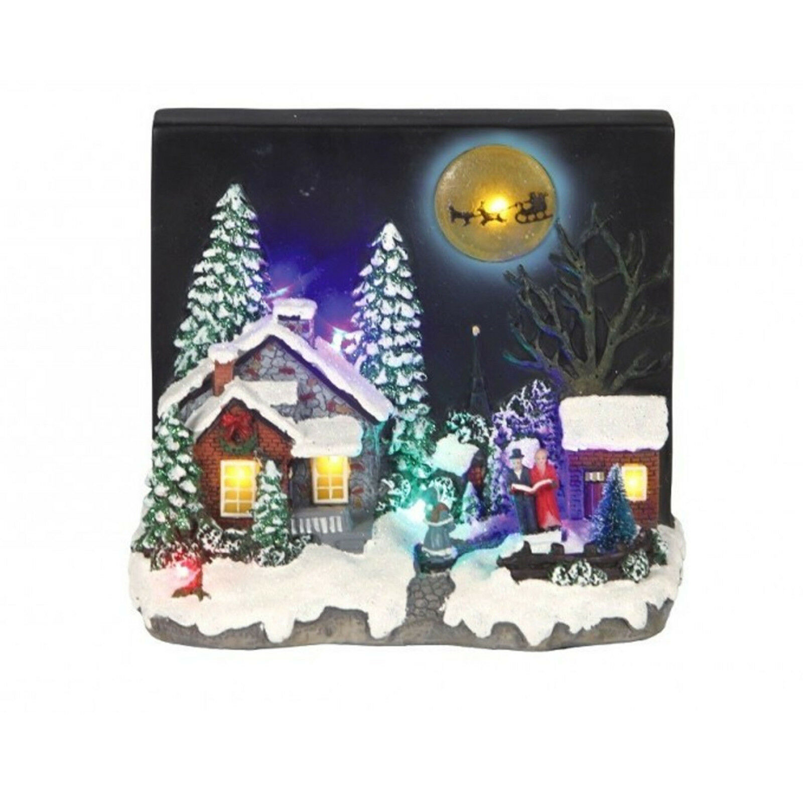 Immagini Natalizie Innevate.Natale Carillon Paesaggio Natalizio Innevato Musica Di Natale Luci 20x11x17 5cm Ebay