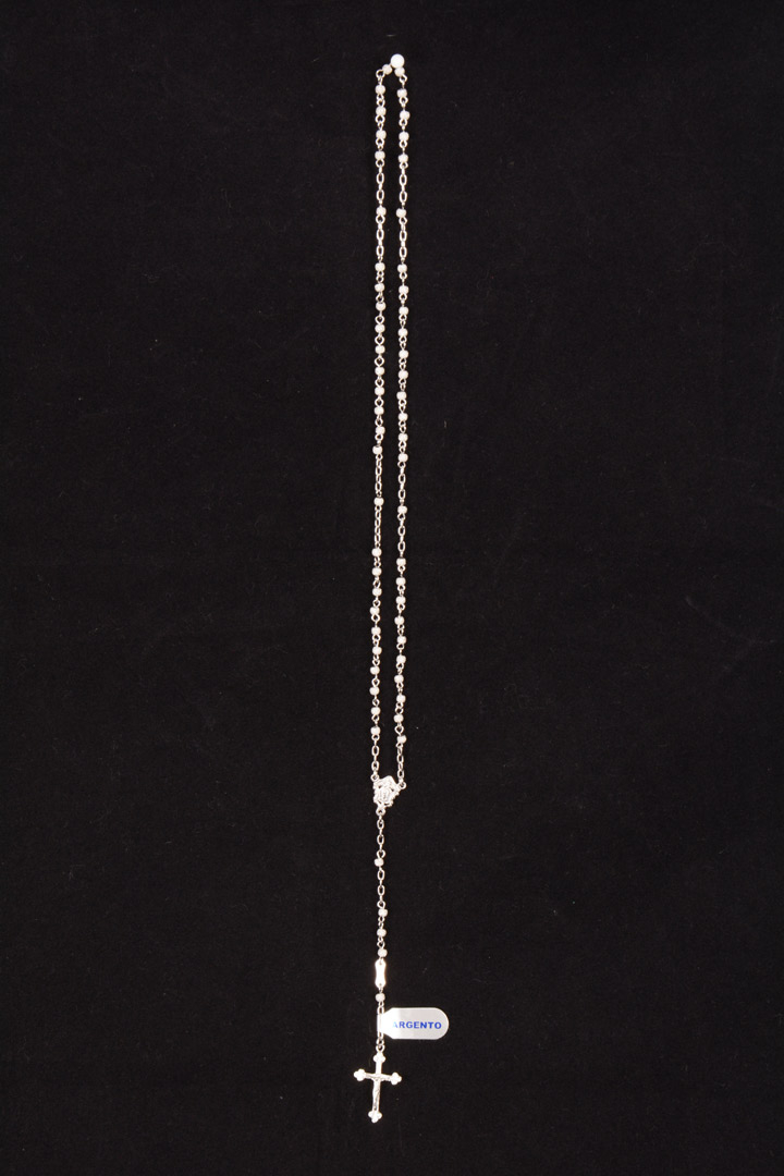 Rosario in argento diamantato
