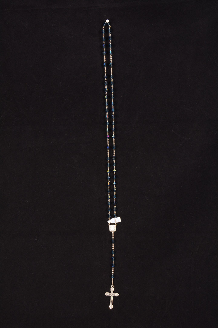 Rosario in argento e cristallo