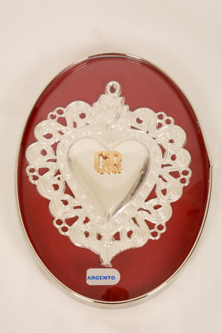 Cuore Votivo Ex Voto in Argento 18 x 13 cm