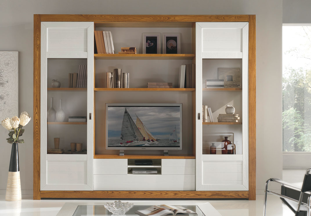 Sliding door outlet tv cabinet