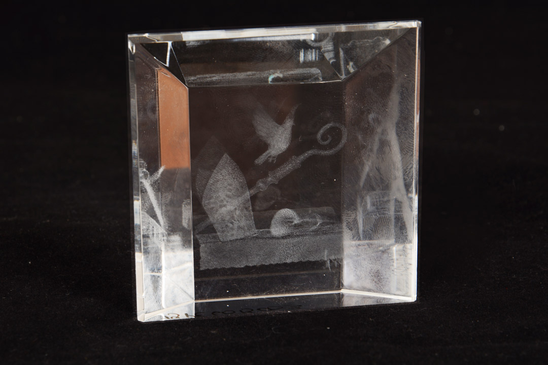 Cristallo con Incisione Laser Simboli della Santa Cresima