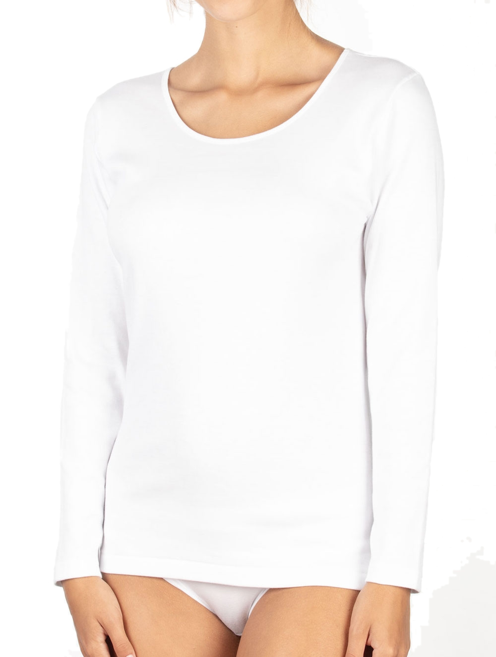 maglia cotone maniche lunghe donna