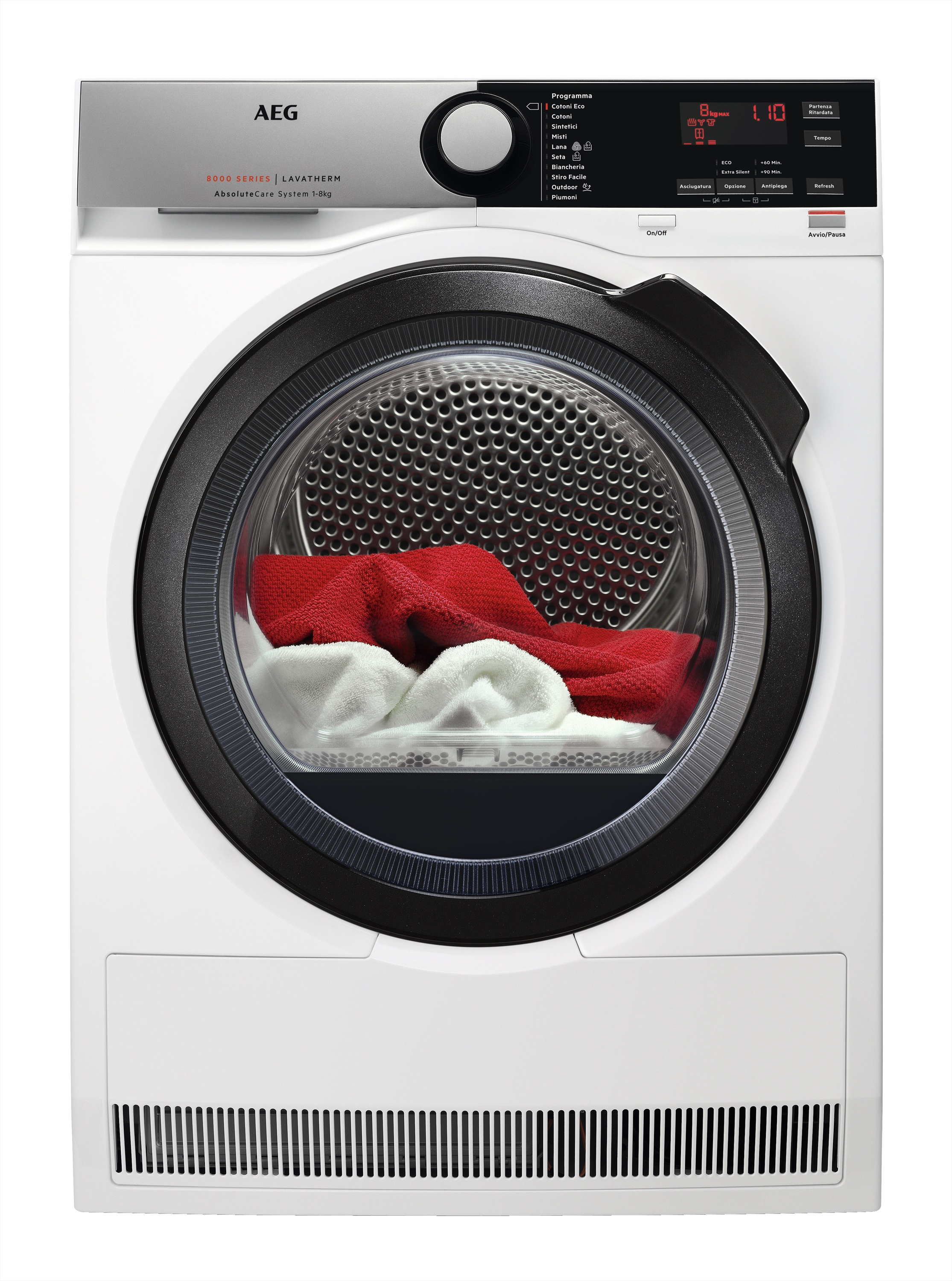 Aeg T8DEE844 Serie 8000 Asciugatrice a pompa di calore Capacità 8 Kg Classe A++ colore bianco