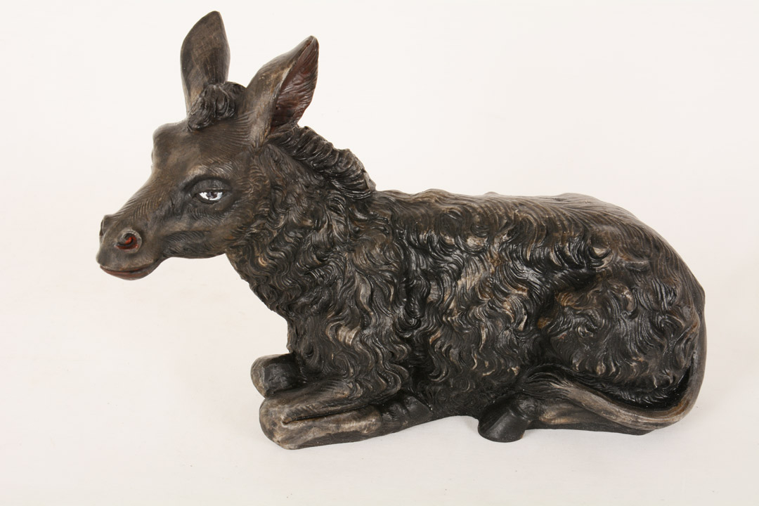 Asino per Presepe in Resina Colorata 30 cm