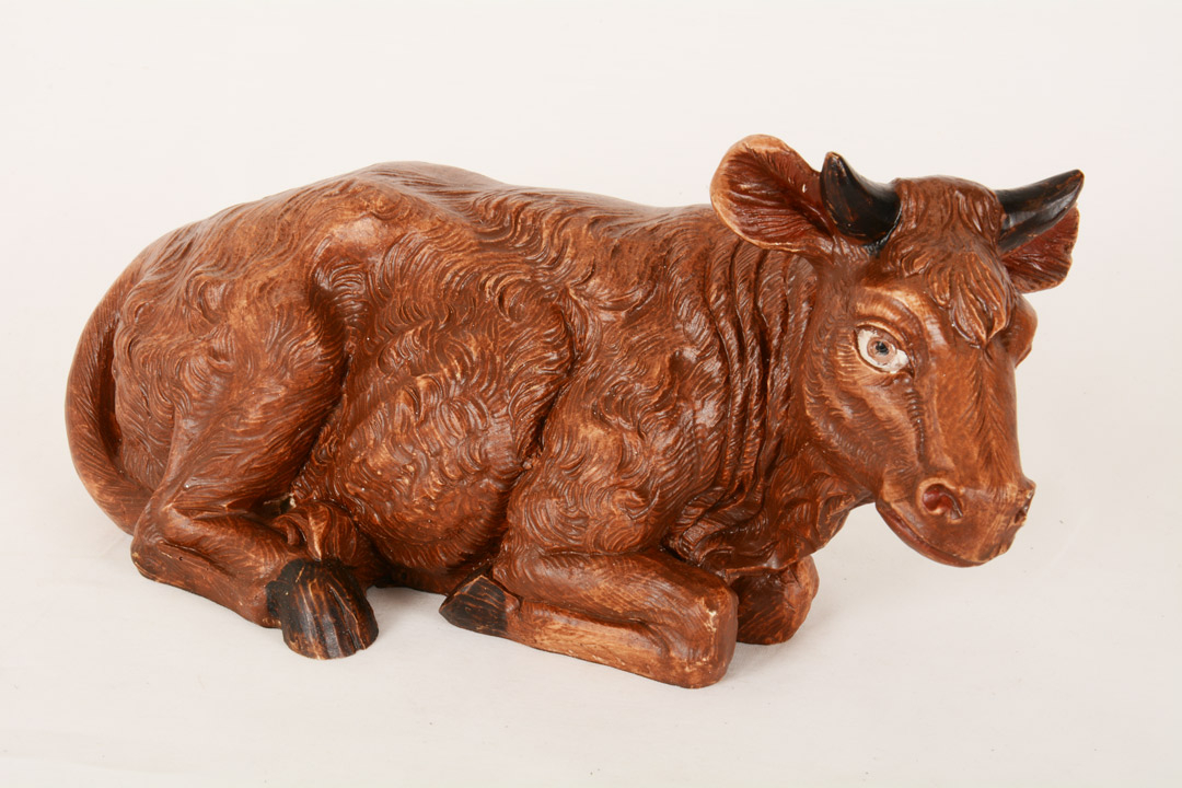 Bue per Presepe in Resina Colorata 30 cm