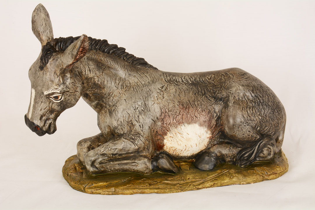 Asino per Presepe in Resina Colorata 50 cm