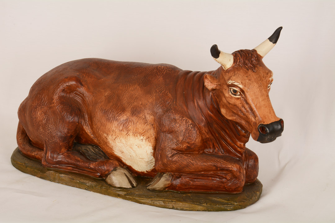 Bue per Presepe in Resina Colorata 50 cm