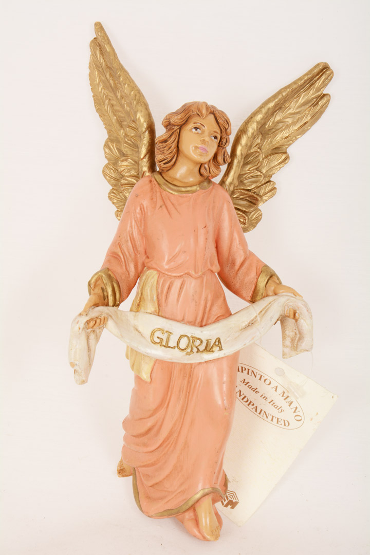Angelo Gloria per Presepe in Gomma tipo Legno 30 cm