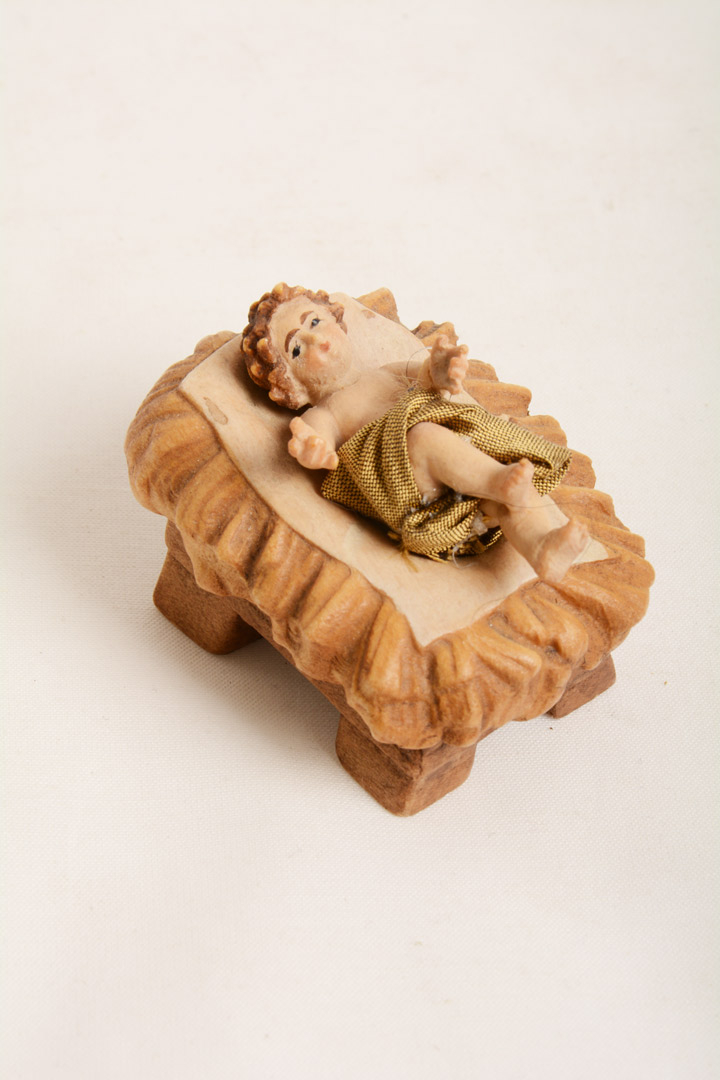 Gesù Bambino con Culla Dolfi Legno 4 cm