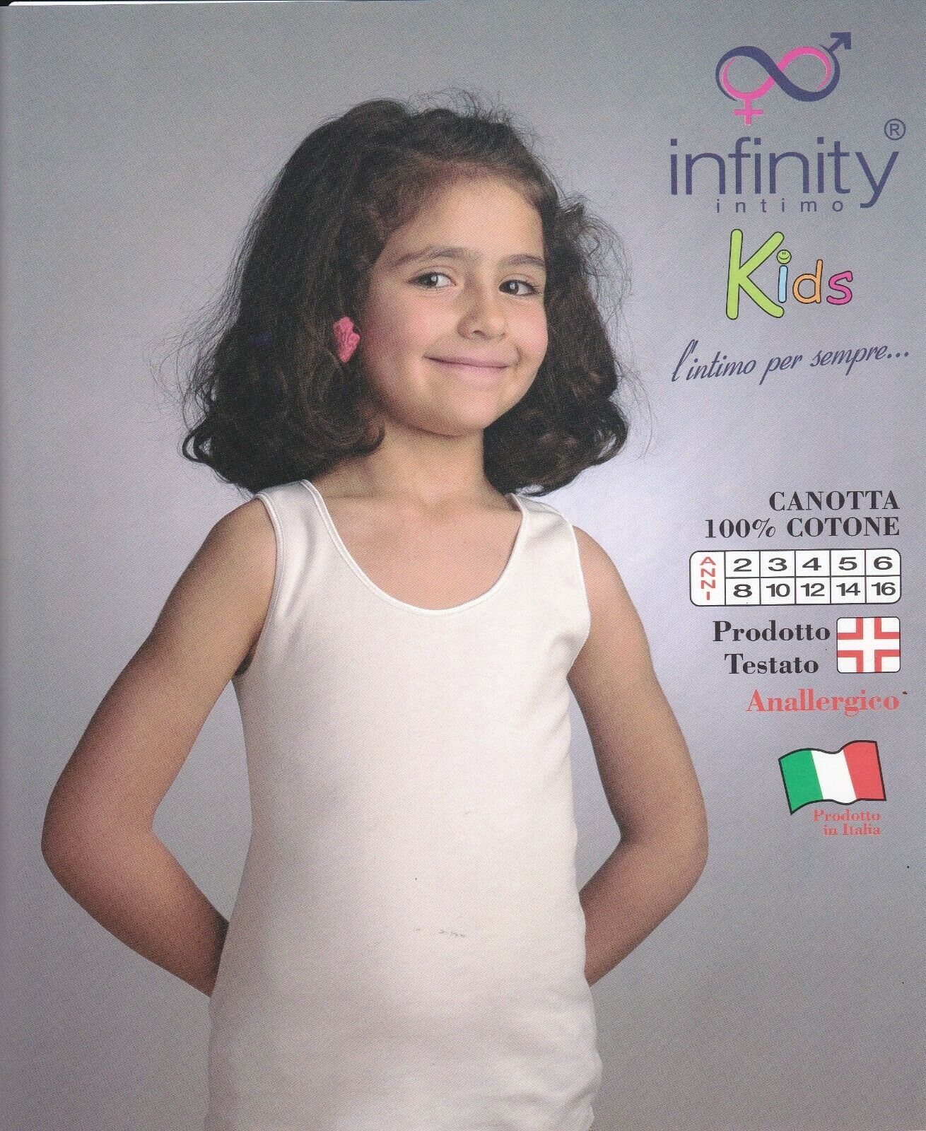 Intimo e Arredo Casa  INFINITY. Canottiera intima bimba. Spalla