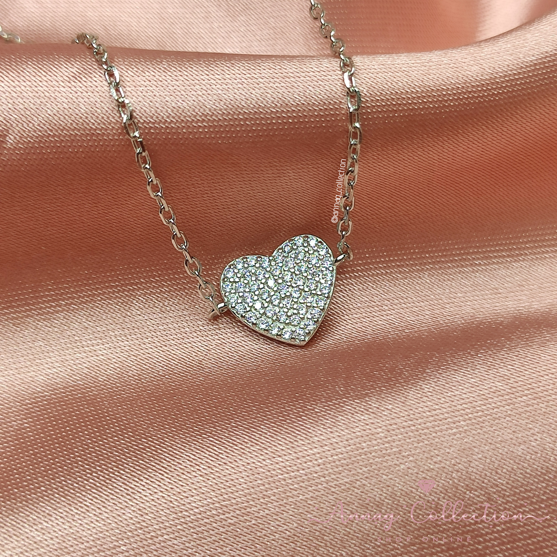 gioiellivarlotta: 2 jewels collana con cuore in acciaio e zirconi 251128