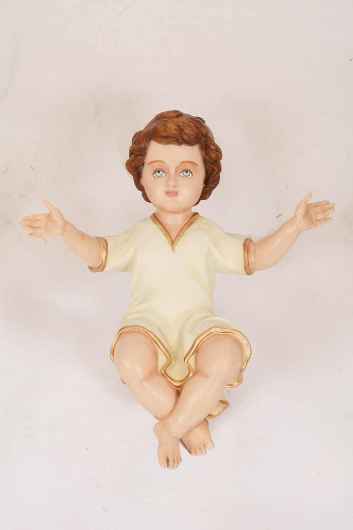 Gesù Bambino in Vetroresina Colorata per Presepe 110 cm